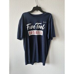 Nike Men’s Large Dri-Fit Navy Blue Five Tool Baseball Graphic T Shirt